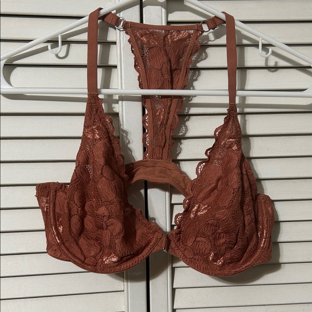 Rust Lace Halter Bralette